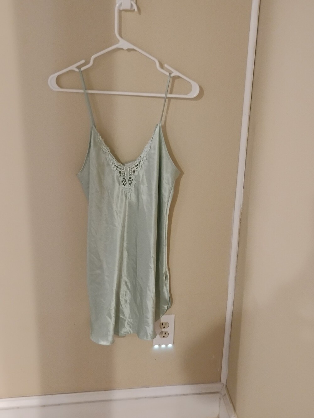 Vintage 2000s California Dynasty Womens Green Lace Slip Dress Mini